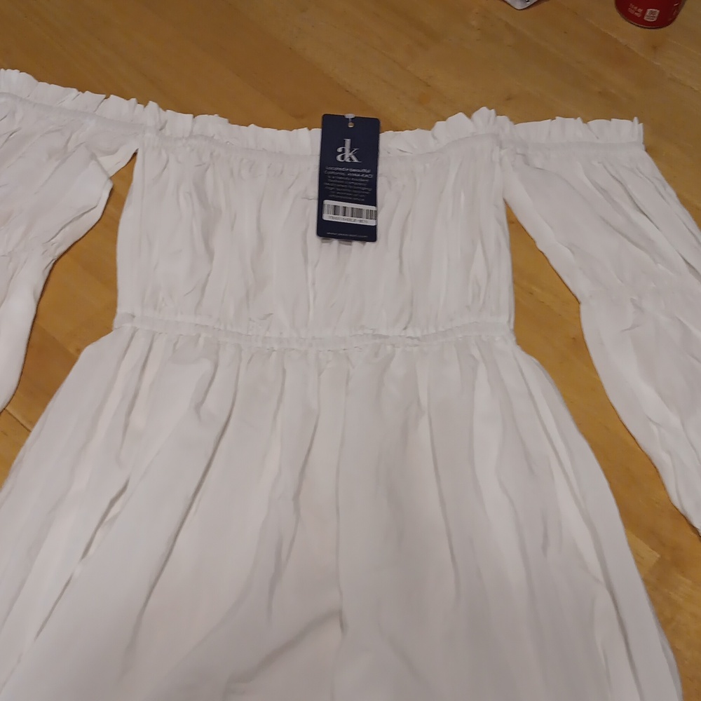 Anna-Kaci White Off-Shoulder Dress NWT - Picture 3 of 5